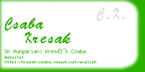 csaba kresak business card